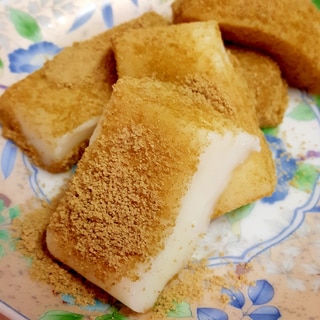 簡単！(^^)片栗粉のミルク餅with緑茶きなこ♪